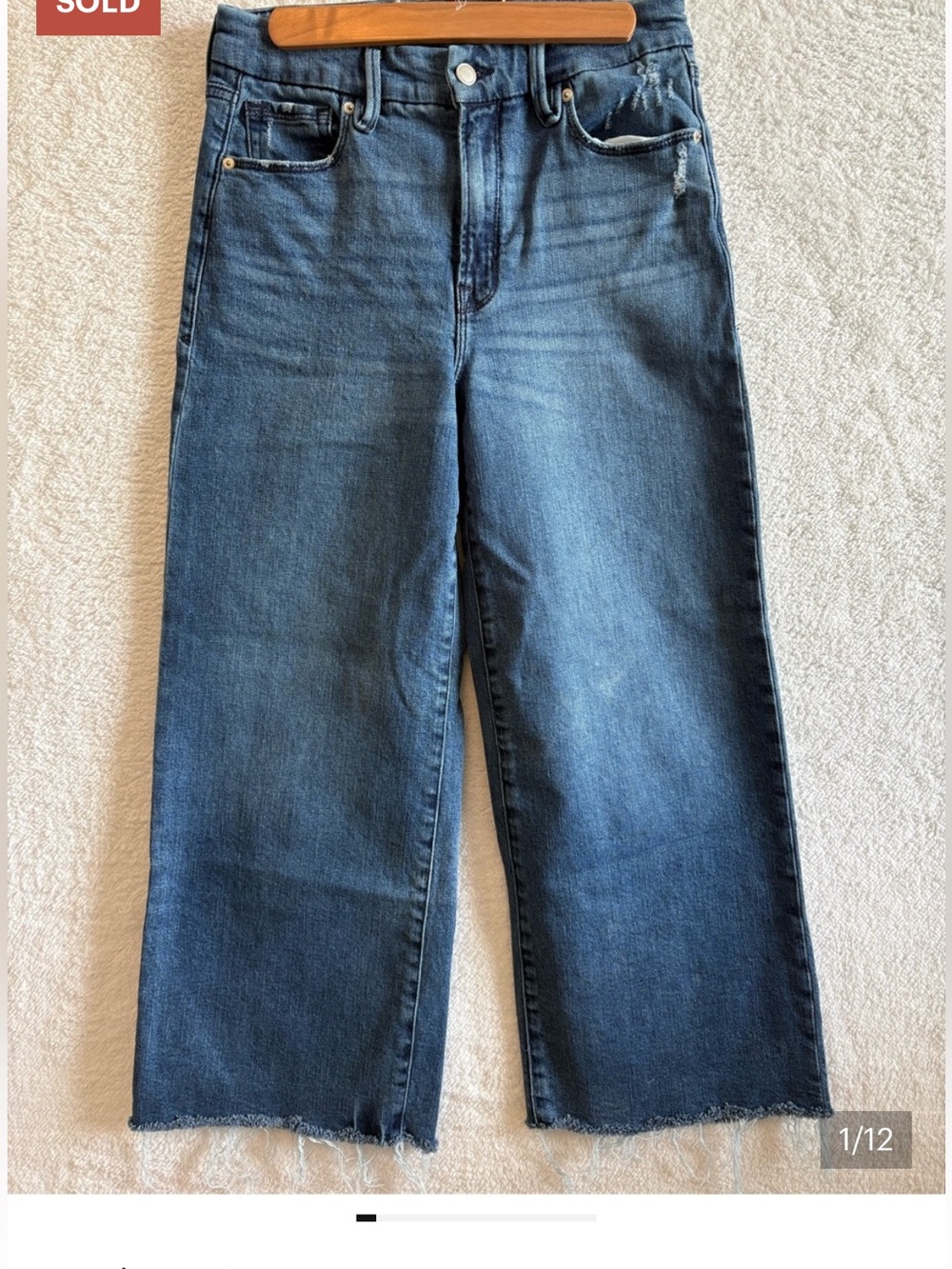 Good American Good Waist Palazzo Crop Jeans Size 6/28